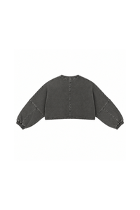Womens Vintage Washed Cropped Crewneck Sweatshirt