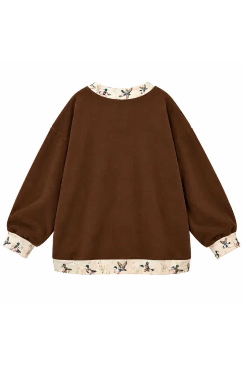 Women’s Fall Oversized Appliqué Western Mock Neck Sweatshirt