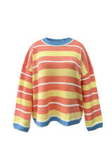 Women's Loungewear Sweet Striped Color Block Knit Sweater