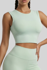 Women's Twist Cut‑Out Back Sleeveless Padded Sports Tank Top