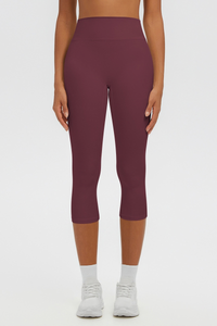 Women's Athletic Brushed High Waist Capri Yoga Leggings