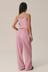 Women's Polka Dot Sets:Square Neck Tank Top & Wide Leg Pants