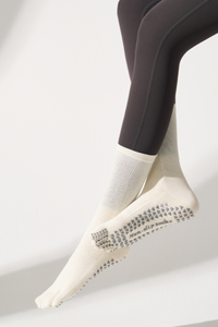 Women's Crew Length Yoga Grip Five-Toe Socks