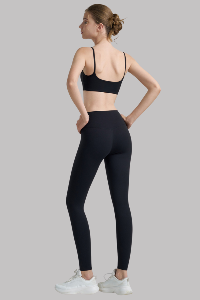 Women's Thin-Strap Bra And No Front Seam Lycra Leggings Sets