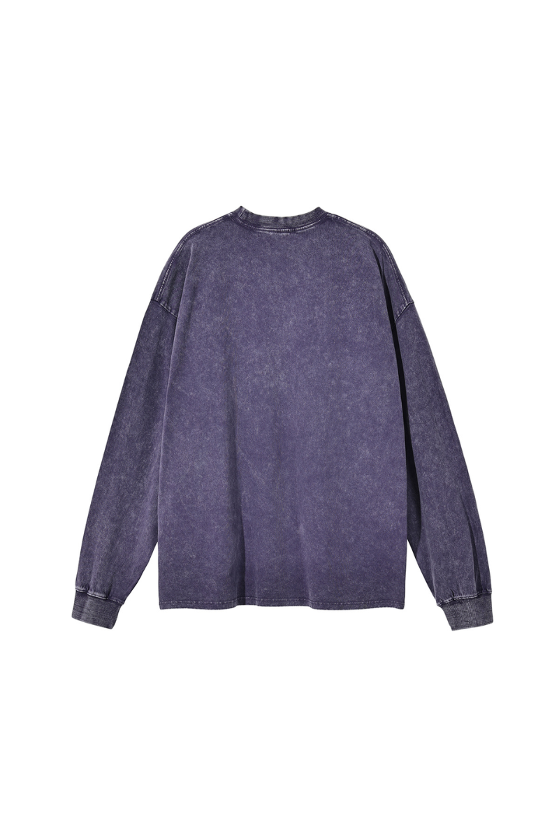 Unisex 100% Cotton Fall Vintage Washed Oversized Pullover