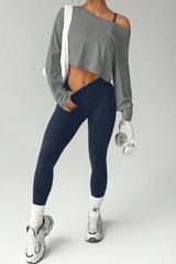 Women's 3-piece Sets:Off The Shoulder Top& Bra & Leggings