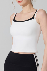 Women's Color‑Contrast Faux Two‑Piece Sports Cami Top