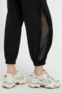 Women's Side Mesh Panel Pocket Quick Dry Athletic Jogger
