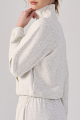 Women's Fall Half Zip Stand Collar Cropped Sweatshirt