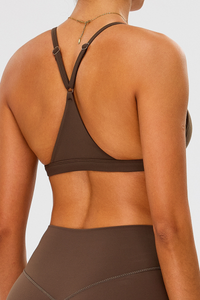 Women's Athletic Triangle Cup Y-Back Deep V Yoga Bra