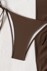 Women's Triangle Cup Thin Strap Sexy Three-piece Bikini Set