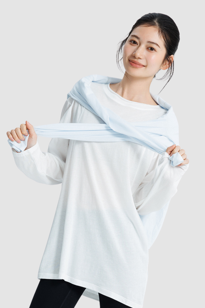 Women's Spring Breathable Loose Fit Solid Long Sleeve Top