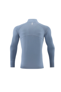 Men's Half Zip Mock Neck Finger Cuffs Long Sleeve Sports Top
