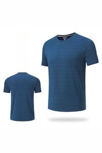 Men Stripe Quick Dry Athletic Short Sleeve T-Shirt
