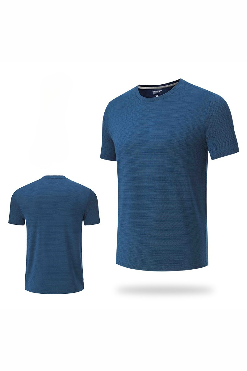 Men Stripe Quick Dry Athletic Short Sleeve T-Shirt