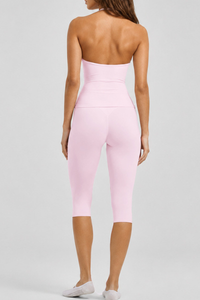 Women's Adjustable Halter Tank Top And Capri Yoga Set
