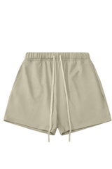 Men's 100% Cotton Solid Drawstring Loose Sports Shorts