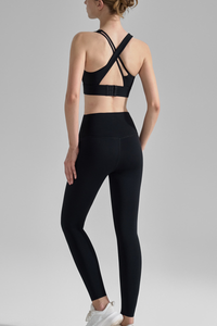 Women's Athletic Sets:U-Neck Cross Back Bra And Leggings