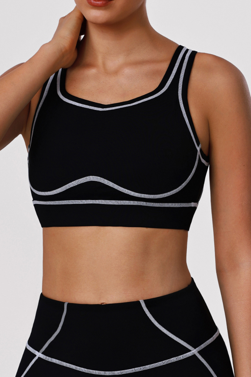 Women's Color-Blocked Open-Back Shaping Sports Bra