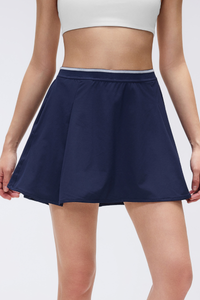 Women's Color-Block Tennis Skirt with Pockets