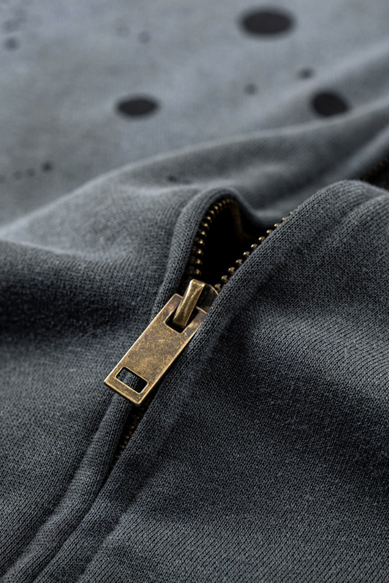 Men's spray paint hooded casual jacket