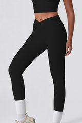 Women's Athletic Twist Cross Waist Yoga Leggings