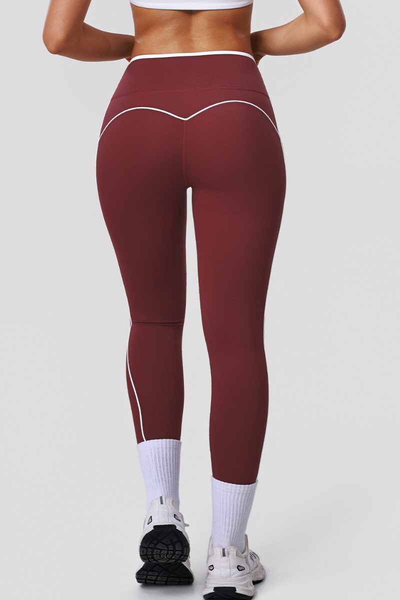 Women's Criss-Cross Waist Color-Blocked High-Waist Leggings