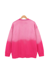 Unisex Fall Vintage Gradient Drop Shoulder Pullover