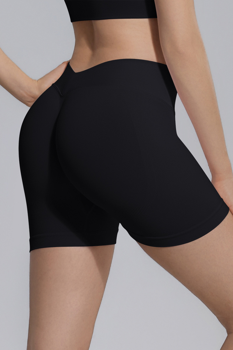 Women's Seamless V Back Lifting Hip No Front Seam Yoga Short