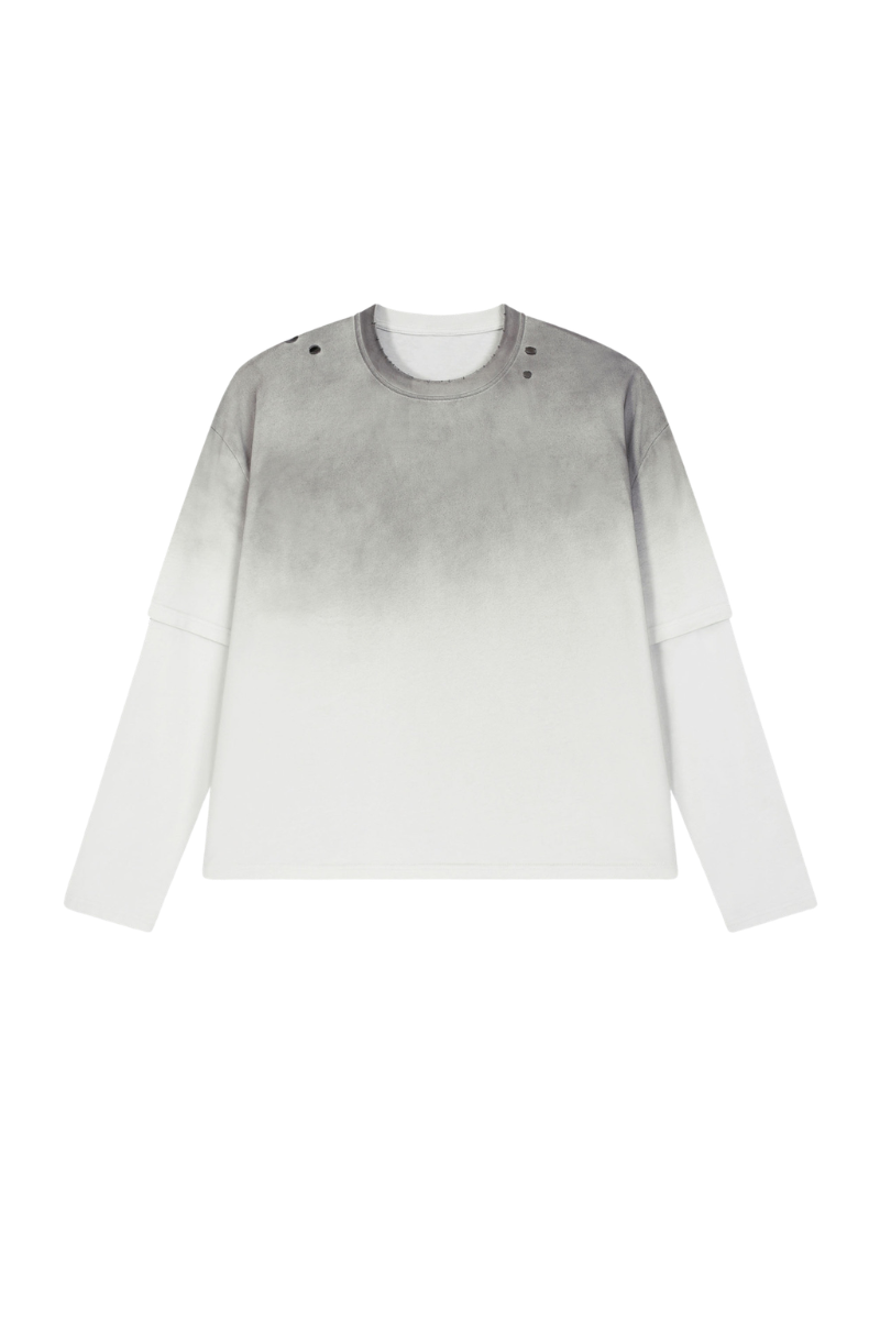 Unisex 100% cotton Vintage Wash Gradient Relaxed Pullover