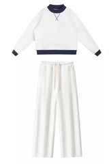 Women's Fall Fleece Mock Neck Sweatsh & Sweatpants Set