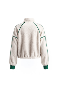 Women's Fall Half Zip Stand Block Drawstring Hem Sweatshirts
