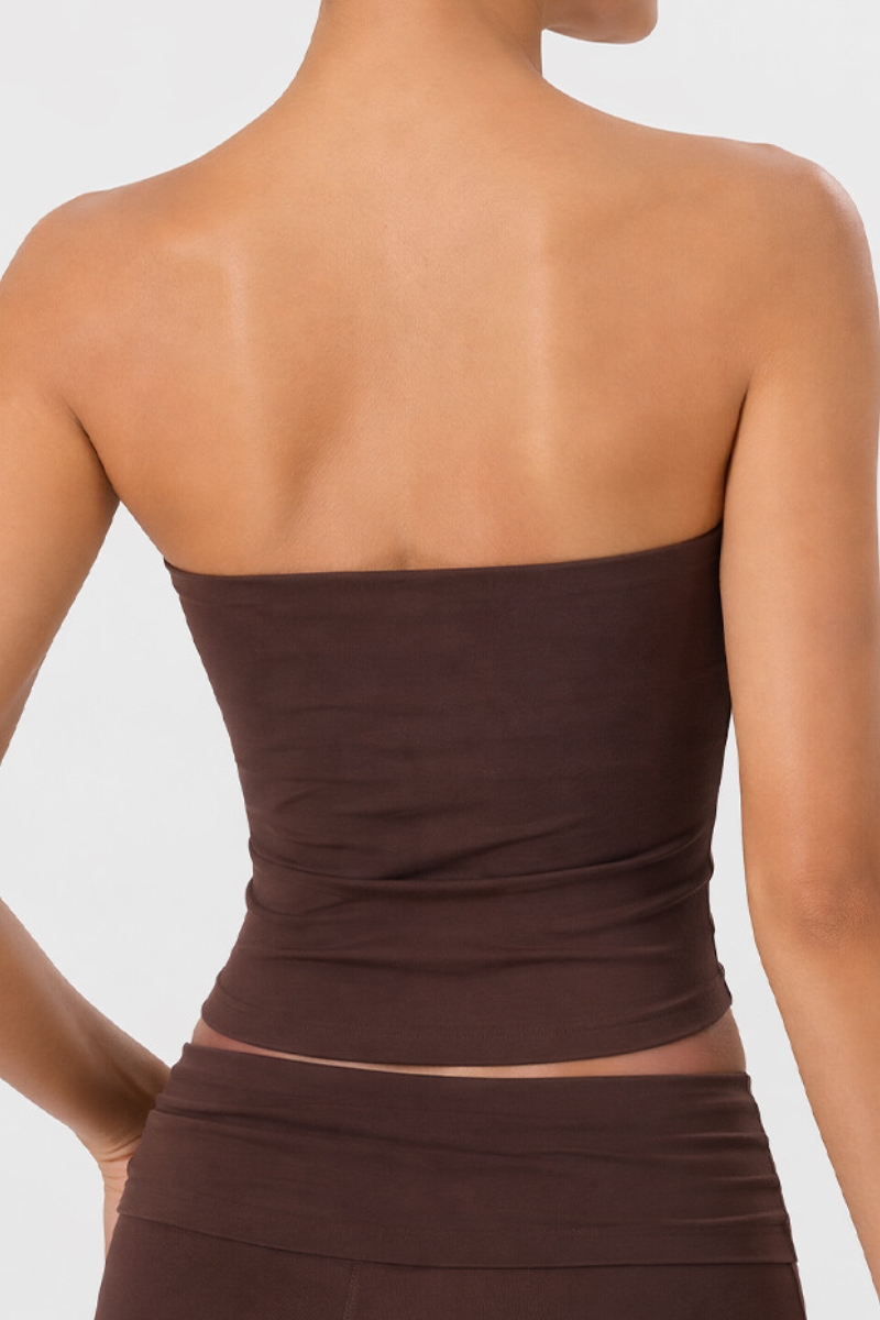 Women’s Strapless Form-Fitting Solid Yoga Tube Top