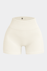 Women's Seamless Ribbed High-Waisted Biker Yoga Shorts