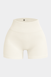 Women's Seamless Ribbed High-Waisted Biker Yoga Shorts