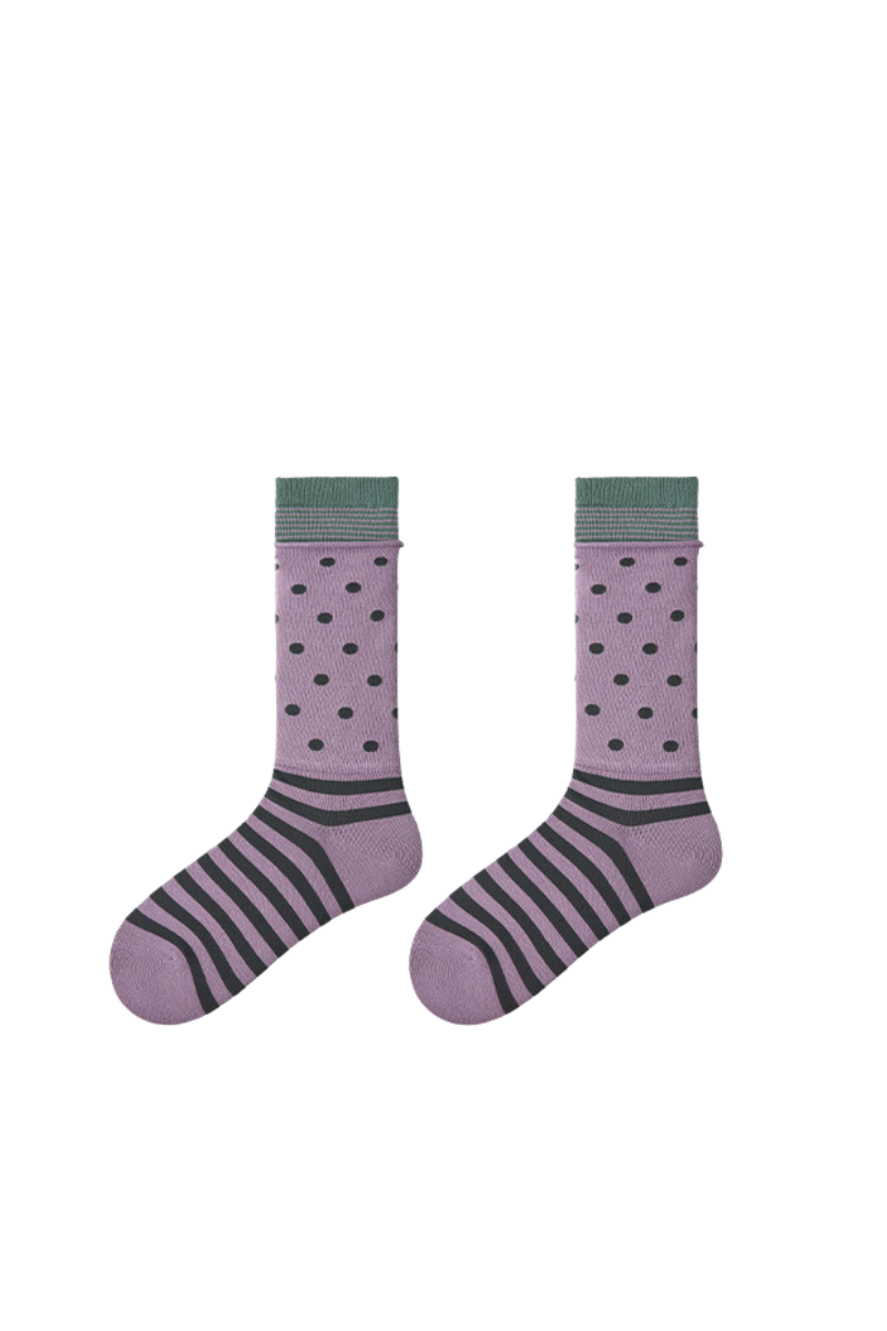 Women's Y2K Retro Color Stripe Soft Slouch Crew Socks