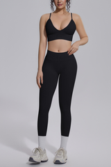 Women's Seamless Triangle Cup Bra&No Front Seam Legings Set