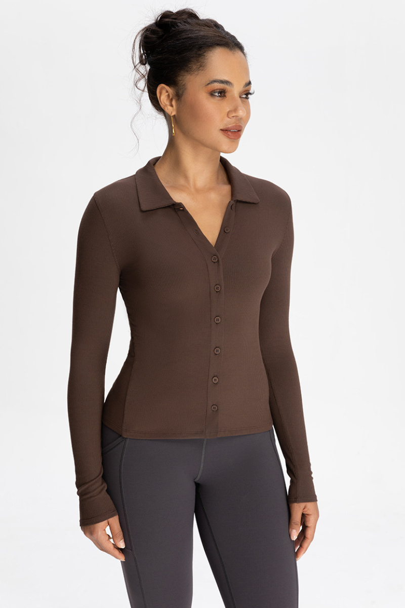 Ladies' collar-opening cardigan