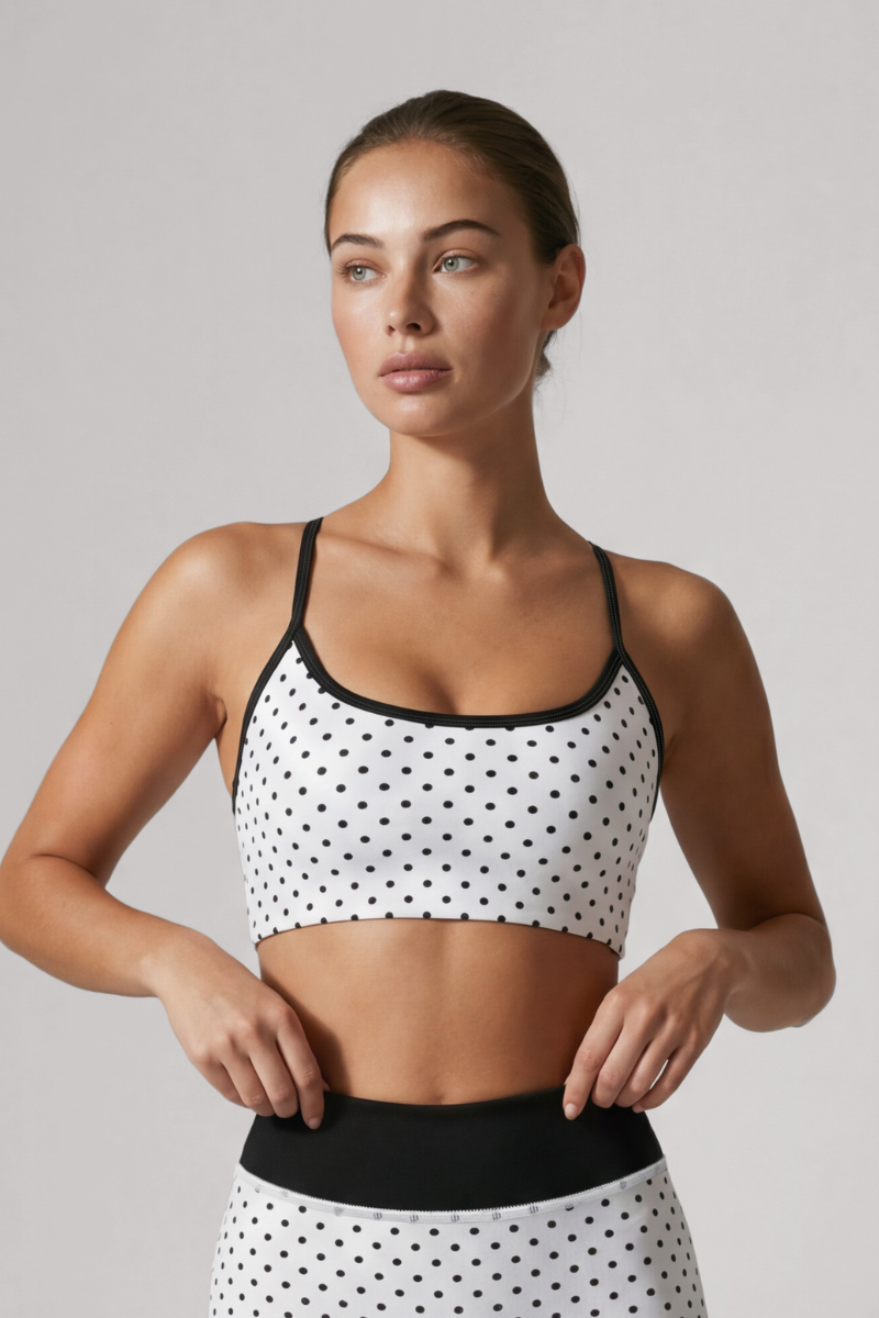 Women's Polka Dot AdjustableThin Strap Sports Bra