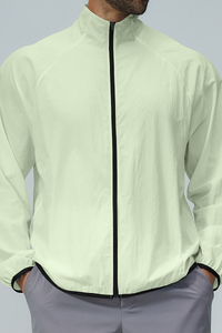 Men's Lightweight Stand Collar Full Zip Sun Protection Jacket