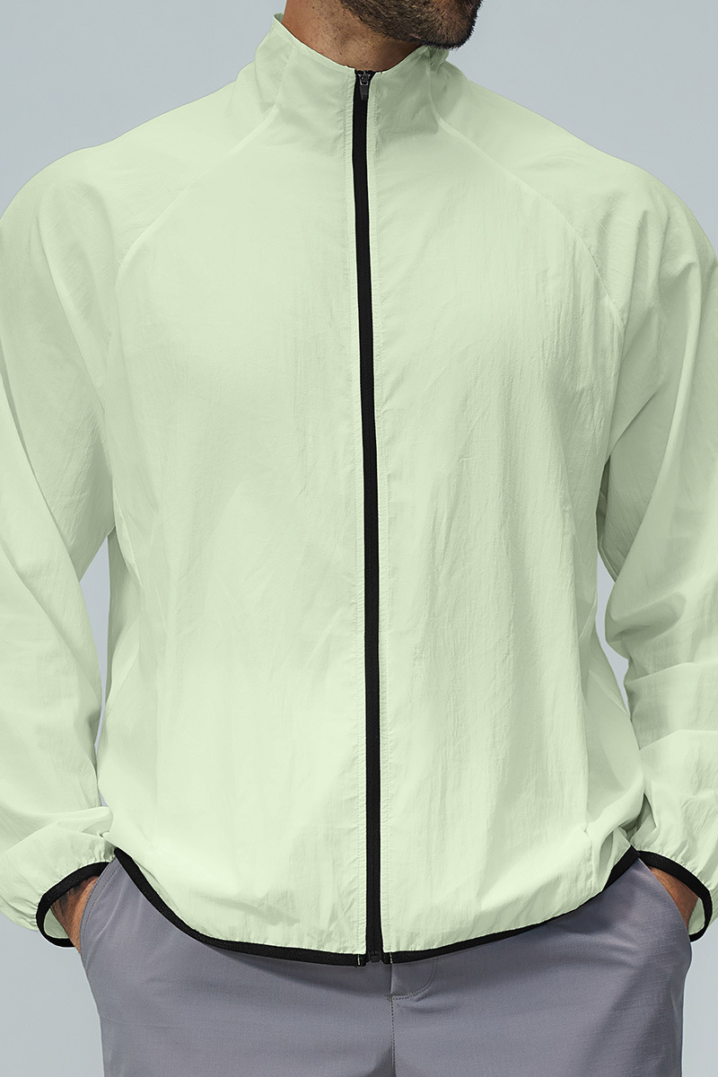Men's Lightweight Stand Collar Full Zip Sun Protection Jacket