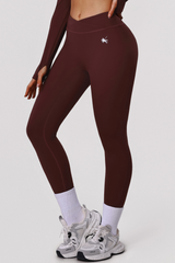 Women's Two Piece Set:Cropped Long Sleee T-shirt & Leggings