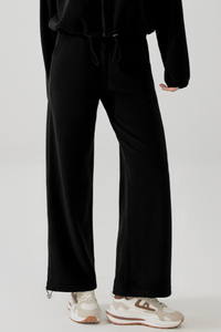 Women's Fall/Winter Fleece Warm Drawstring Raw Hem Pants
