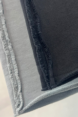 Water-washed, distressed, straight-leg casual pants