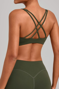 Women's Athletic Cross Back Solid Bra