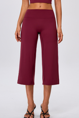 Women's No Front Seam Wide-Leg Cropped Yoga Pants