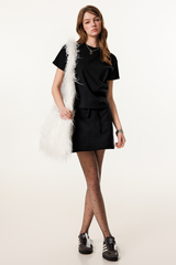 Women's Summer A-Line Set - Casual Campus Solid Short Sleeve