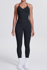 High-Waist Seamless Yoga Set - Halter Neck, Quick-Dry Fitness Outfit