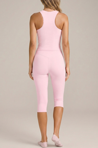 Women's Brushed Racerback Tank Top And Capri Yoga Set