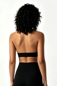 Women's Scalloped Halter V Neck Padded Workout Sports Bra